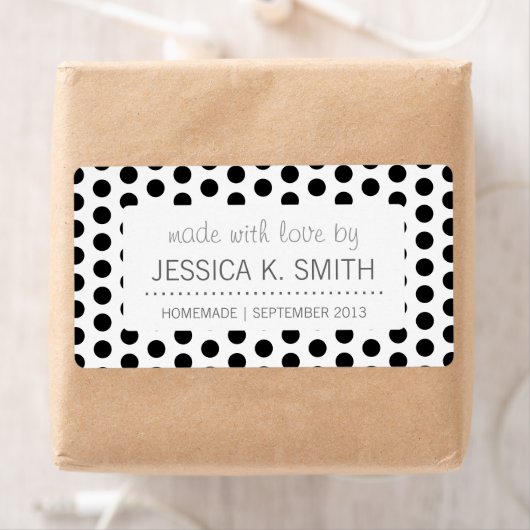 Basic polka stippen modern patroon etiket (Insitu)