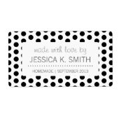 Basic polka stippen modern patroon etiket (Voorkant)