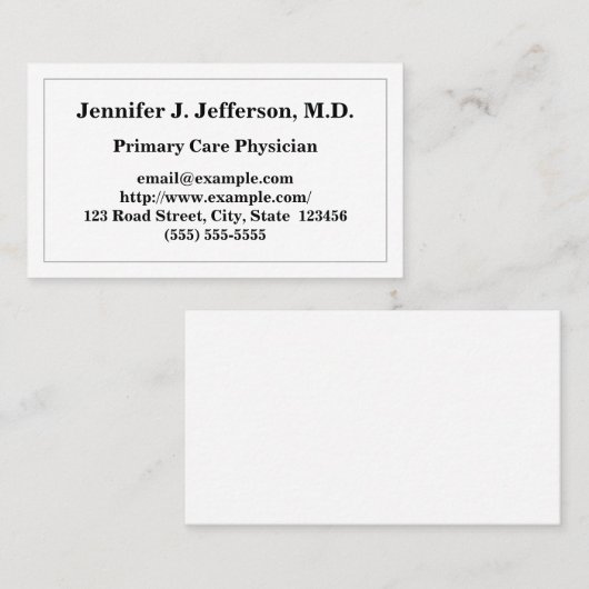 Basic Primary Care Physician Visitekaartje (Voorkant / Achterkant)