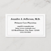Basic Primary Care Physician Visitekaartje (Voorkant)
