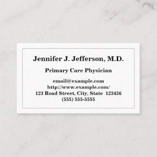 Basic Primary Care Physician Visitekaartje