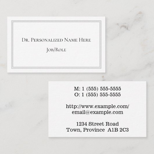 Basic, professioneel Visitekaartje (Voorkant / Achterkant)