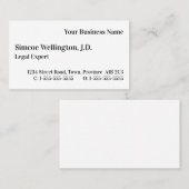 Basic, professioneel Visitekaartje van de advocaat (Voorkant / Achterkant)