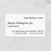 Basic, professioneel Visitekaartje van de advocaat (Voorkant)