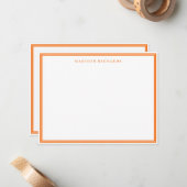 Basic Pumpkin Oranje rand gepersonaliseerd Notitiekaartje (Voorkant / Achterkant in situ)