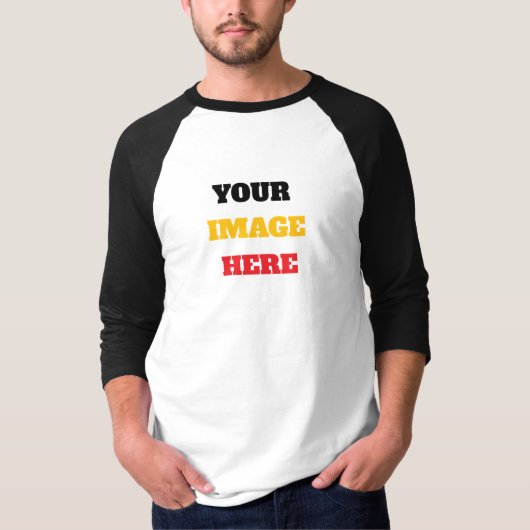 Basic Raglan Aangepast Uw Afbeelding Hier T-shirts (Voorkant)
