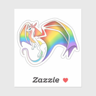Basic Rainbow Pride Dragon Sticker