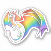 Basic Rainbow Pride Dragon Sticker (Voorkant)