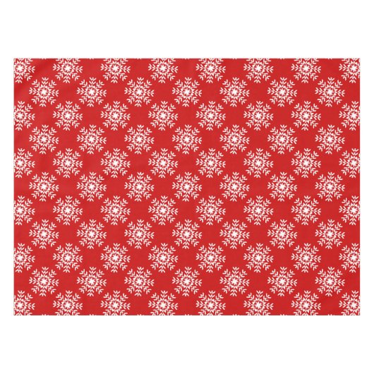 Basic Red en White kerstsnowflake Tafelkleed (Voorkant (Horizontaal))