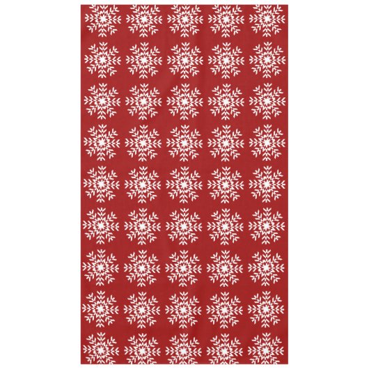 Basic Red en White Snowflake Ski Season Tafelkleed (Voorkant)