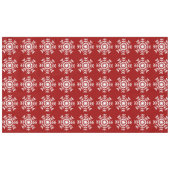 Basic Red en White Snowflake Ski Season Tafelkleed (Voorkant (Horizontaal))