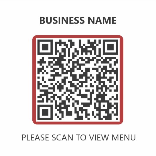 Basic Red Restaurant QR Code Scan for Menu Sticker (Voorkant)