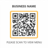 Basic Restaurant QR Code Scan for Menu Sticker (Voorkant)