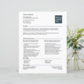 Basic Resume Template Design Easy Photo Job Search (Staand voorkant)