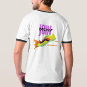 Basic Ringer Wit en zwart kleur T-shirts (Achterkant volledig)