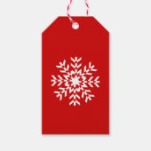 Basic Rode en witte sneeuwvlok Cadeaulabel (Voorkant)