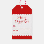 Basic Rode en witte sneeuwvlok Cadeaulabel (Achterkant)