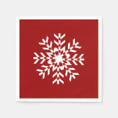 Basic Rode en Witte Sneeuwvlok Ski Seizoen Servetten (Voorkant)