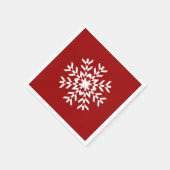 Basic Rode en Witte Sneeuwvlok Ski Seizoen Servetten (Hoek)