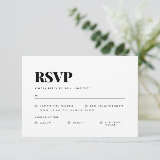 Basic RSVP-kaart RSVP Kaartje (Staand voorkant)
