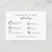 Basic Sieraden Care Instructies Oorbel Business Informatiekaartje (Voorkant)