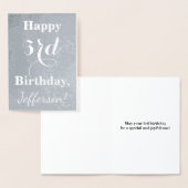 Basic Silver Foil 3rd Birthday + aangepaste naam Folie Kaarten (Display)