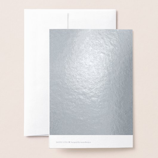 Basic Silver Foil 7th Birthday + aangepaste naam Folie Kaarten (Met envelop)