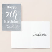 Basic Silver Foil 7th Birthday + aangepaste naam Folie Kaarten (Display)