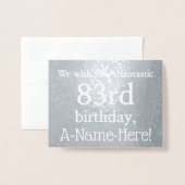 Basic Silver Foil 83e Verjaardag Wenskaart Folie Kaarten (Voorkant met envelop)