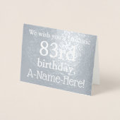 Basic Silver Foil 83e Verjaardag Wenskaart Folie Kaarten (Voorkant)