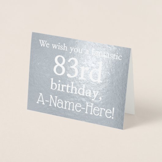 Basic Silver Foil 83e Verjaardag Wenskaart Folie Kaarten (Voorkant)