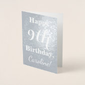 Basic Silver Foil 9th Birthday + aangepaste naam Folie Kaarten (Voorkant)