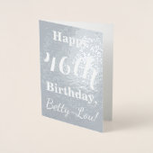 Basic Silver Foil "Happy 46th Birthday" + naam Folie Kaarten (Voorkant)