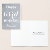 Basic Silver Foil "Happy 63rd Birthday" + naam Folie Kaarten (Display)