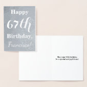 Basic Silver Foil "HAPPY 67th BIRTHDAY" + Naam Folie Kaarten (Display)