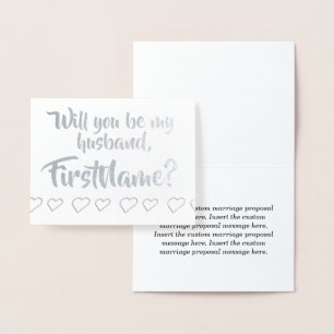 Basic Silver Foil huwelijksaanzoek Kaart