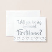 Basic Silver Foil huwelijksaanzoek Kaart (Voorkant met envelop)