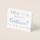 Basic Silver Foil huwelijksaanzoek Kaart (Voorkant)