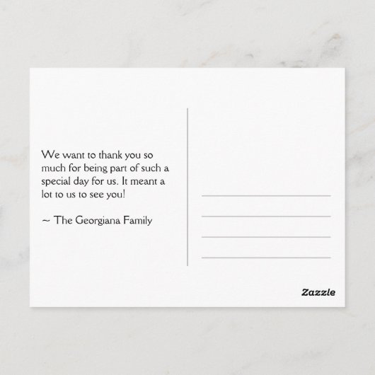 Basic, Simple "BEDANKT"-Briefkaart Briefkaart (Achterkant)