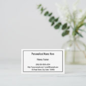 Basic & Simple Fitness Trainer Business Card Visitekaartje (Staand voorkant)