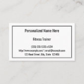 Basic & Simple Fitness Trainer Business Card Visitekaartje (Voorkant)