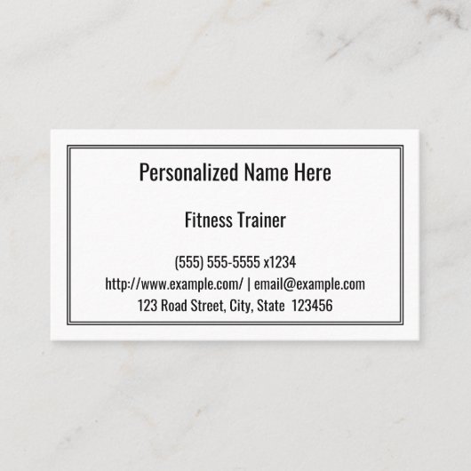 Basic & Simple Fitness Trainer Business Card Visitekaartje (Voorkant)