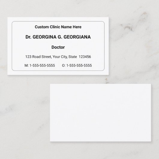 Basic, Simple, Healthcare Specialist Visitekaartje (Voorkant / Achterkant)