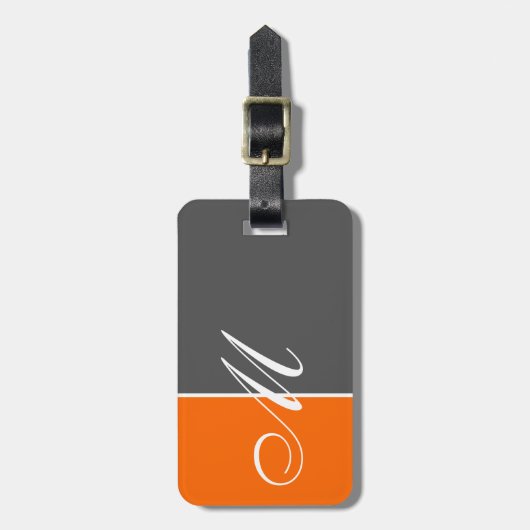 Basic - Sinaasappel met twee kleuren Bagagelabel (Voorkant verticaal)