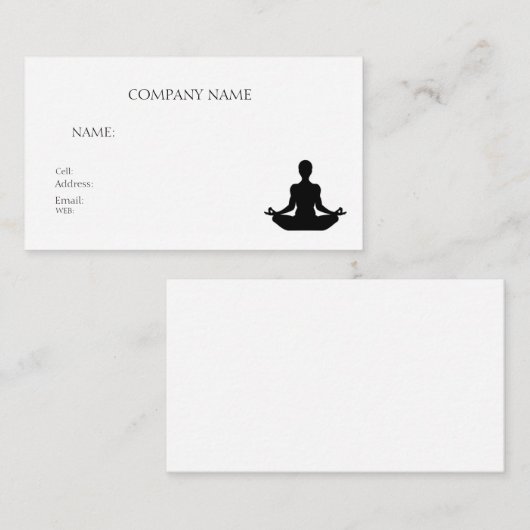 BASIC SJABLOON VISITEKAARTJE yoga (Voorkant / Achterkant)