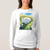 Basic sleeve lange vrouw T-shirts (Voorkant)