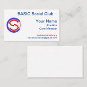 BASIC Social Club - DE KAART Visitekaartje (Voorkant / Achterkant)
