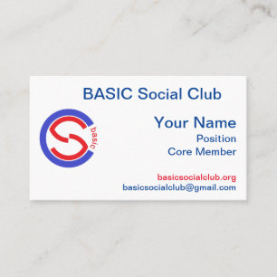 BASIC Social Club - DE KAART Visitekaartje