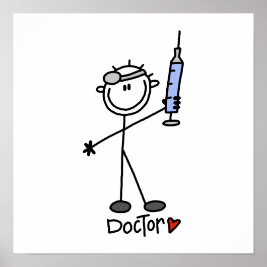 Basic Stick Figure Doctor Poster (Voorkant)