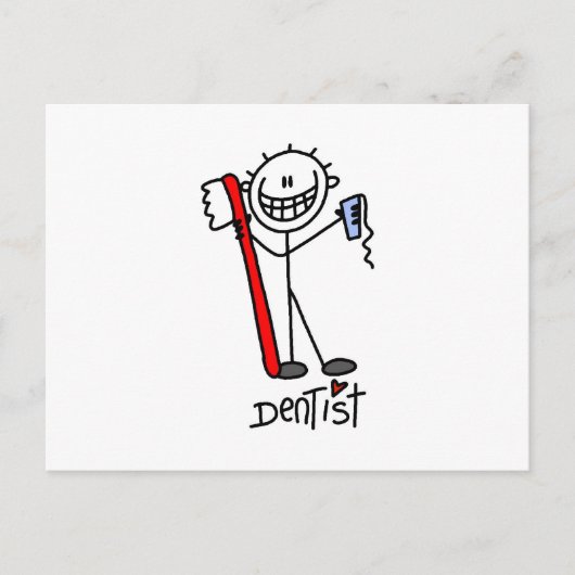 Basic Stick Figuur Dentist Briefkaart (Voorkant)